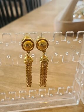 Liz Claiborne Gold Tassel Drop Earrings